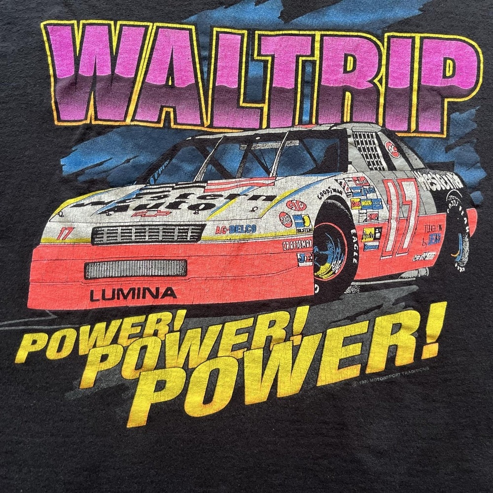 Vintage Darrell Waltrip Shirt Mens Medium Black NASCAR Racing Cal Cru Tee 90s - Picture 6 of 11